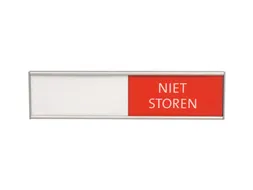 Design Schuifbord Aluminium Niet Storen Groen Rood 150x40mm