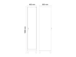 locker,HxBxD 1950x400x500mm,1vak,vak B 400mm,draaigrendel,voeten