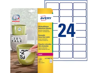 Etiket Avery L4773REV-20 63.5x33.9mm wit 480stuks - 6
