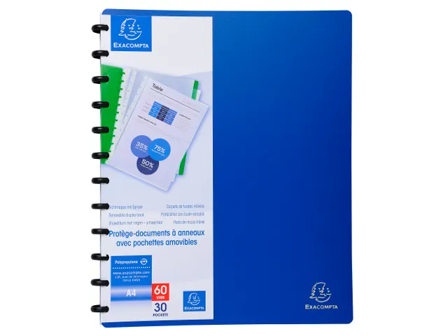 Showalbum PP ring 30 tas A4 blauw