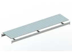 legbord van plaatstaal,v. breedvakstelling,BxD 2600x650mm,vakl. 490kg