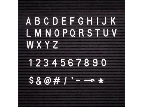 Letter set IEZZY voor letterbord 2x 150 letters en cijfers Wit
