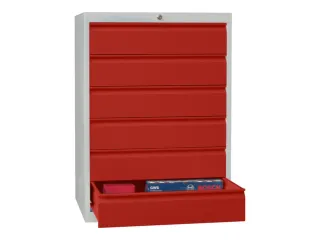 ladekast,HxBxD 1000x715x600mm,6lade(n),cil.-slot,RAL7035,front RAL3000 - 2