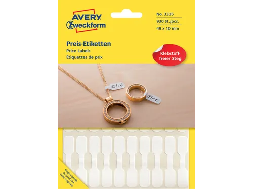 Etiket Avery Zweckform 3335 49x10mm wit 924 stuks