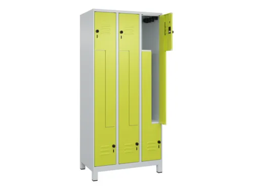 Z-garderobekast,HxBxD 1950x900x500mm,vak B 150/300mm,draaigrendel