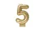 Verjaardagskaars cijfer 5 Folieballon Goud 10cm