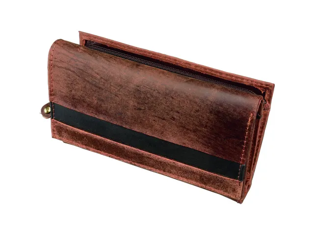 Damesportefeuille Pride and Soul leer bruin 14,5x9cm