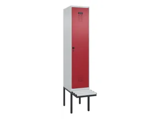 locker met bank,voor scheiding van kleding,HxBxD 2120x400x815mm,1vak - 2