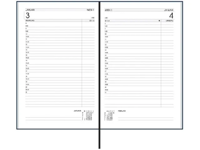 OUTLET OP=OP Agenda 2019 Ryam Efficiency kort 1 dag/1 pagina zwart