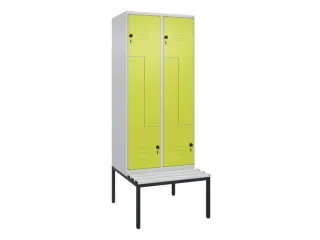 Z-garderobekast,HxBxD 2120x800x815mm,4vak,vak B 400mm,draaigrendel - 1