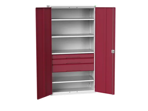 universele kast,HxBxD 2000x1050x550mm,4xStalen bodem,3lade(n)