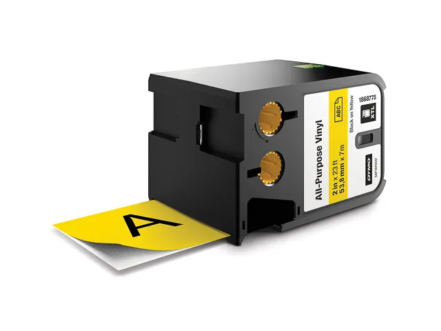 1868775 DYMO XTL 54mm zwart op geel vinyl tape 7m