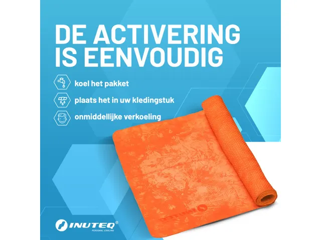 Inuteq Body Cooling handdoek 78x33cm Oranje