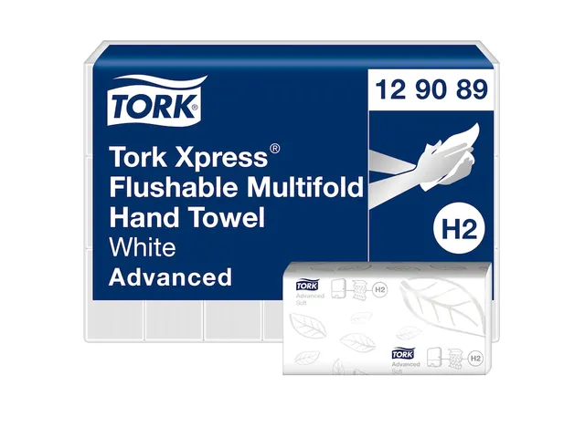Tork 129089 Xpress Flush Multifold Handdoek 2-Laags Wit H2 Advanced