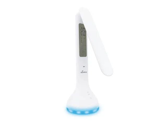 MROS502 Bureaulamp compact Wit met tijd, datum en temperatuur display
