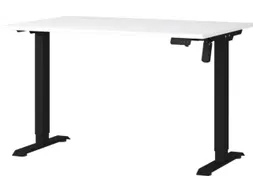 Elektrisch ihv bureau,HxBxD 710-1190x1200x800mm,blad wit,T-voet zwart