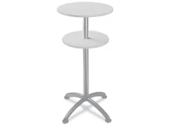 Statafel Stalen 4-Poots H 112cm Lichtgrijs Onderstel Alu Zilver