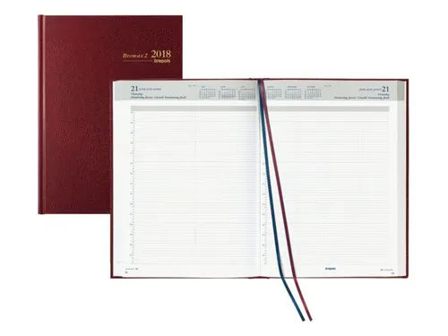 Agenda 2027 Brepols Bremax Santex A4 1dag/2pag 8 kolommen bordeaux