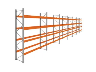 palletstelling,basis+6xaanbouw,HxBxD 4620x26000x1100mm,vakl. 3400kg - 1