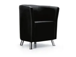Fauteuil Echt Leer Zwart hxbxd 455x590x505mm