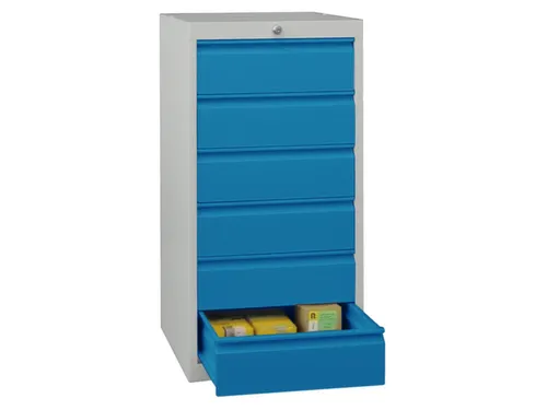 ladekast 1000x500x600mm 6laden cilinderslot RAL7035 front RAL5012