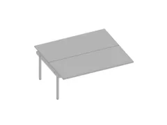 aanbouwtafel,v. benchtafel m. 4-voet,HxBxD 730x1800x1600mm,blad grijs