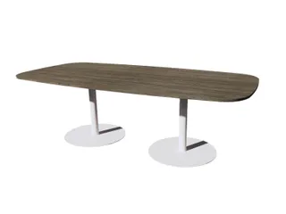 Linesto vergadertafel 240x120 deens ovaal logan eiken 25mm wit - 1