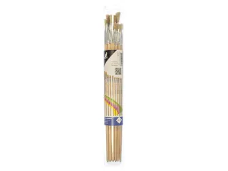 Lyonse penselen Kangaro koker met 10 penselen #2-20 gelakt hout - 1