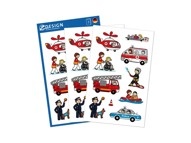 papieretiket Z-design Kids pakje a 3 vel brandweer/politie