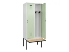 locker met bank,voor scheiding van kleding,HxBxD 2120x800x815mm,2vak