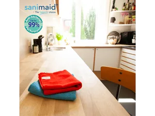 Sanimaid Microvezeldoeken Antibacterieel Set Blauw en Rood - 5