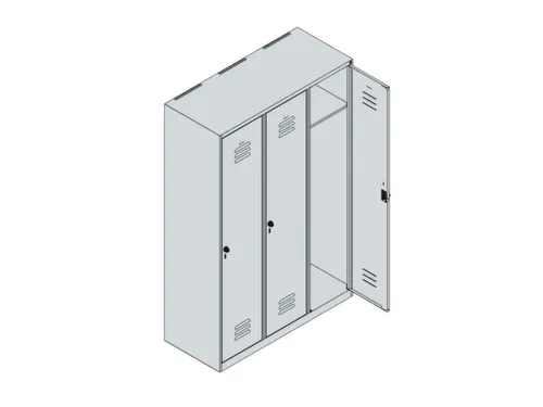 locker,HxBxD 1850x1200x500mm,3vak,vak B 400mm,cil.-slot