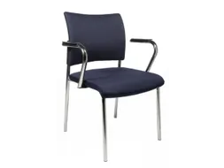 Bezoekersstoel Armleuningen Donkerblauw Stof 430x480x450mm