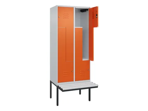 Z-garderobekast,HxBxD 2120x800x815mm,4vak,vak B 400mm,cil.-slot