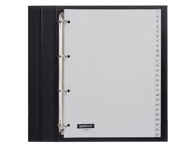 Tabbladen Quantore A4 4-Gaats 1-52 Genummerd Grijs Pp