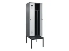 locker met bank,voor scheiding van kleding,HxBxD 2120x600x815mm,2vak