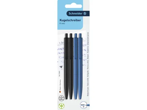 *Balpen Schneider K.neo 4 stukassorti op blisterkaart