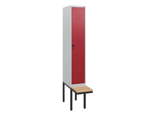 locker met bank,HxBxD 1950x300x815mm,1vak,vak B 300mm,draaigrendel