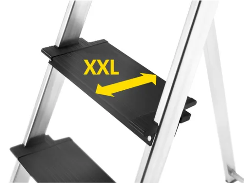 staande trap 4treden XXL treden/platform zwart stand H 0 84m