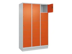 lockerkast,HxBxD 1950x1200x500mm,3x5vakken,vak B 400mm,cil.-slot