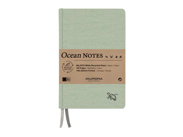 Carnet de notes Aurora Ocean A5 192 pages ligné 80g structure lin ver