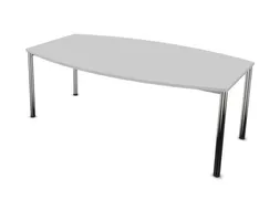 vergadertafel,HxBxD 740x2000x1200mm,vatvormig,MP-lichtgrijs