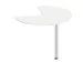 table de rallonge,haut. régl.,HxØ 720-840x1000mm,Bl-blanc