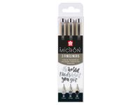 Fineliner Sakura Pigma Micron 05 set zwart & grijs 3 maten