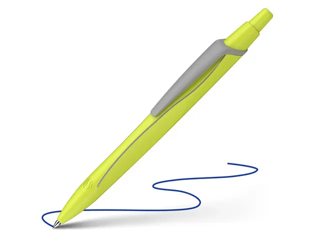 Balpen Schneider Reco Neon geel, schrijfkleur: blauw