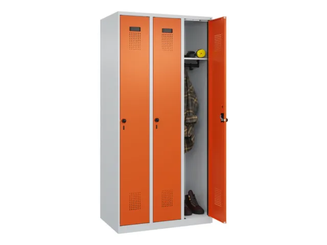 locker,HxBxD 1850x900x500mm,3vak,vak B 300mm,draaigrendel