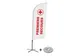 Drapeau Promo Alu Wind Set complet "PREMIER SECOURS" Pied croix Noir