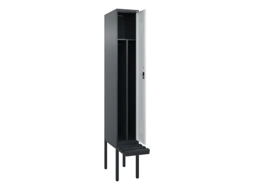 locker met bank,voor scheiding van kleding,HxBxD 2120x300x815mm,1vak