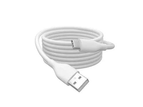 USB-C siliconen oplaadkabel USB-A USB-C 1m USB 2.0 60W wit