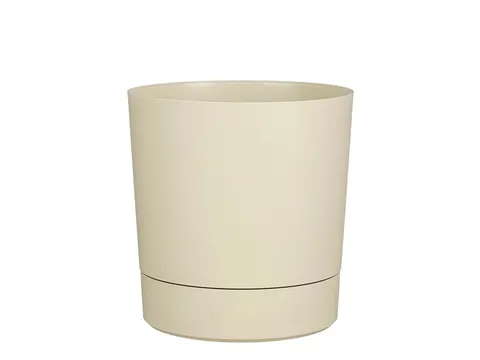 Plantenpot Mica Coco met schotel rond beige 29.5 x 28 cm